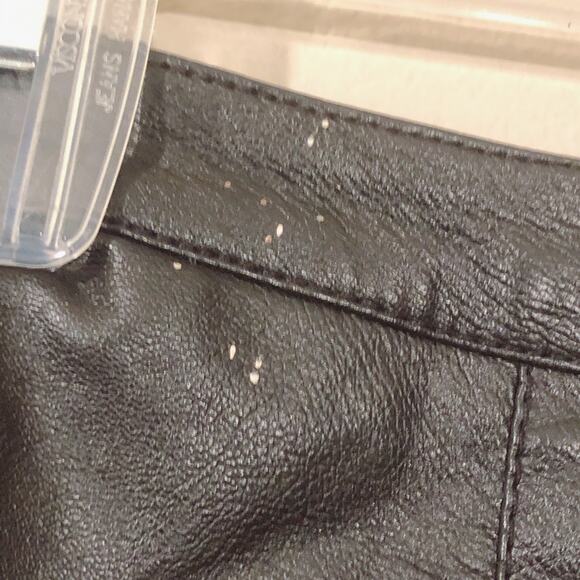 H&M black faux leather pleather goth mini skirt size 2 - Picture 3 of 6